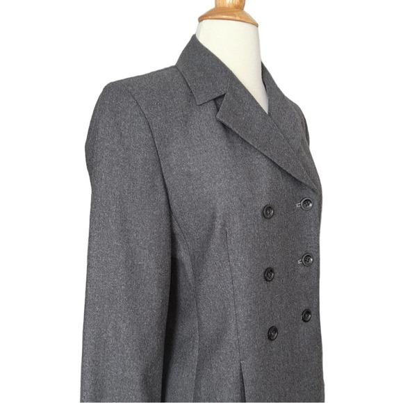 BANANA REPUBLIC Italian Wool Cashmere Double Breasted Coat Gray Lightweight 2 - Picture 7 of 15